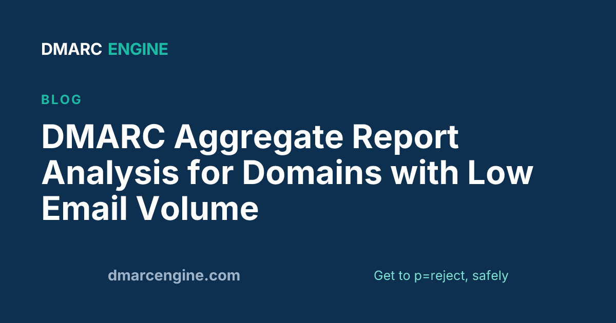 DMARC Aggregate Report Analysis for Domains with Low Email Volume