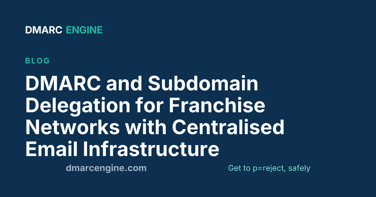 DMARC and Subdomain Delegation for Franchise Networks with Centralised Email Infrastructure